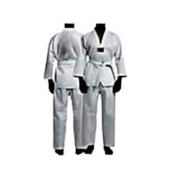 Senson Beyaz Yaka Acemi  Fitilli Taekwondo Elbisesi