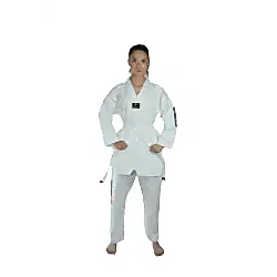 HAŞADO Taekwondo Beyaz Yaka Fitilli Acemi Elbise HAŞADO Taekwondo Beyaz Yaka Fitilli Acemi Elbise