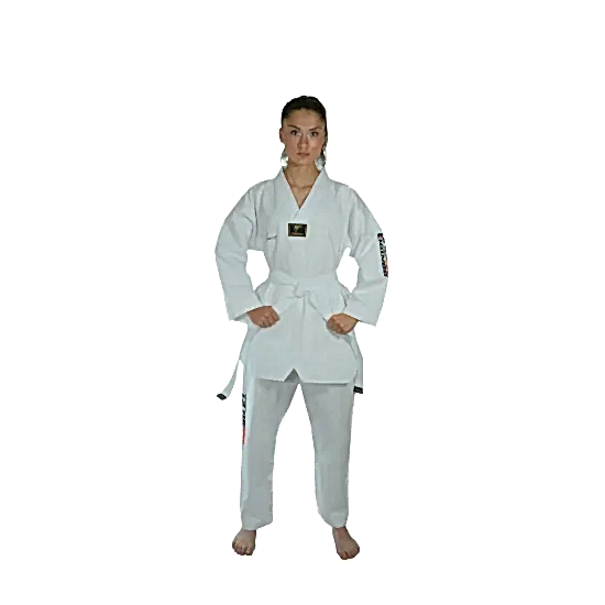 HAŞADO Taekwondo Beyaz Yaka Fitilli Acemi Elbise HAŞADO Taekwondo Beyaz Yaka Fitilli Acemi Elbise