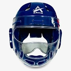 Arıma Taekwondo Camlı Kapalı Kask- Mavi