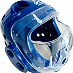 Arıma Taekwondo Camlı Kapalı Kask- Mavi