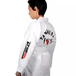 HAŞADO Taekwondo Beyaz Yaka Fitilli Acemi Elbise