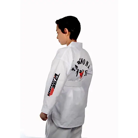 HAŞADO Taekwondo Beyaz Yaka Fitilli Acemi Elbise HAŞADO Taekwondo Beyaz Yaka Fitilli Acemi Elbise